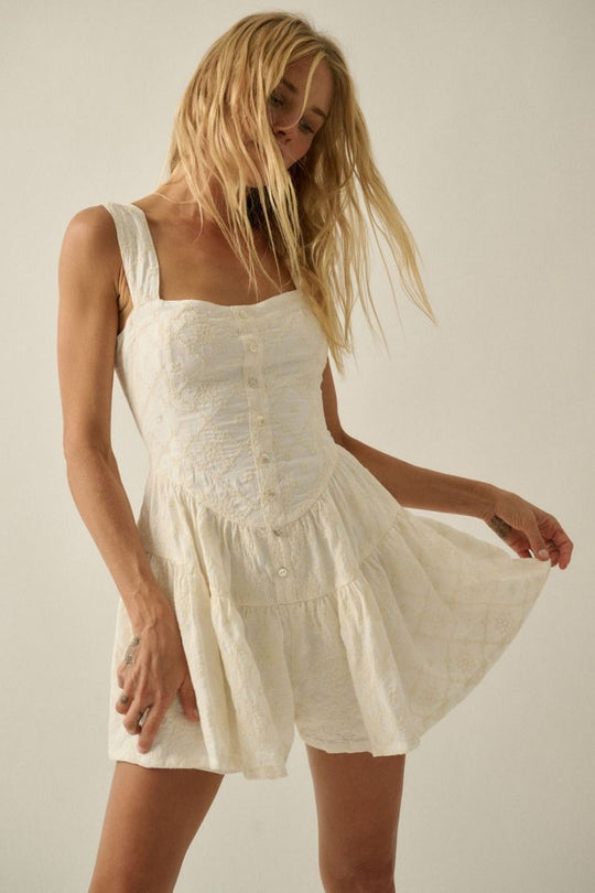 Seneca Embroidered Romper - Beloved Boutique 