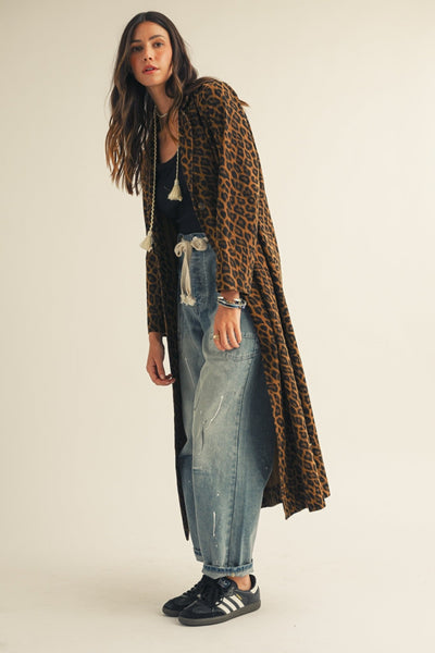 French Leopard Long Jacket - Beloved Boutique