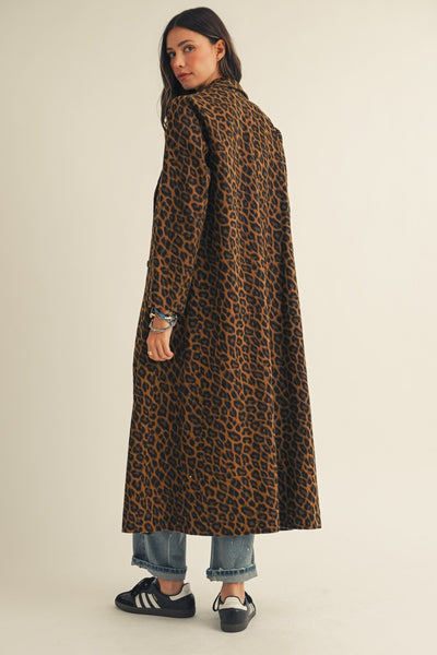French Leopard Long Jacket - Beloved Boutique