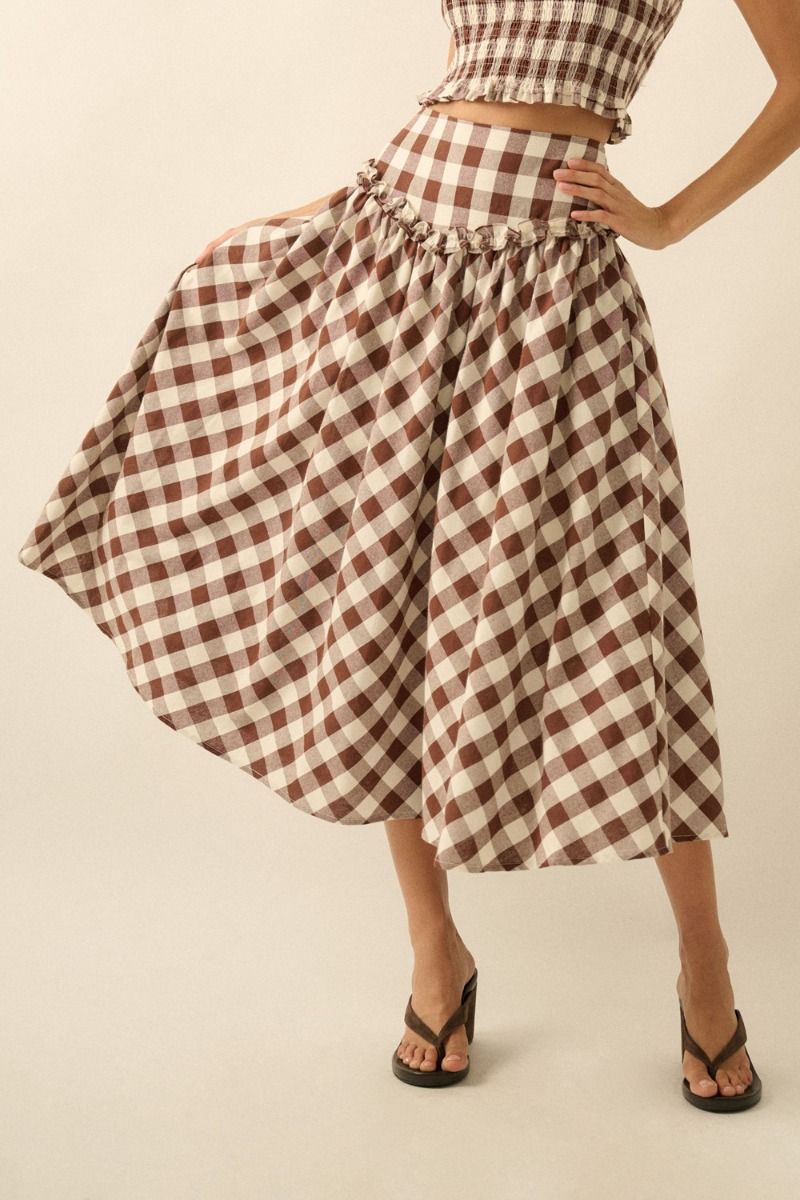 Shay Gingham Skirt - Beloved Boutique 