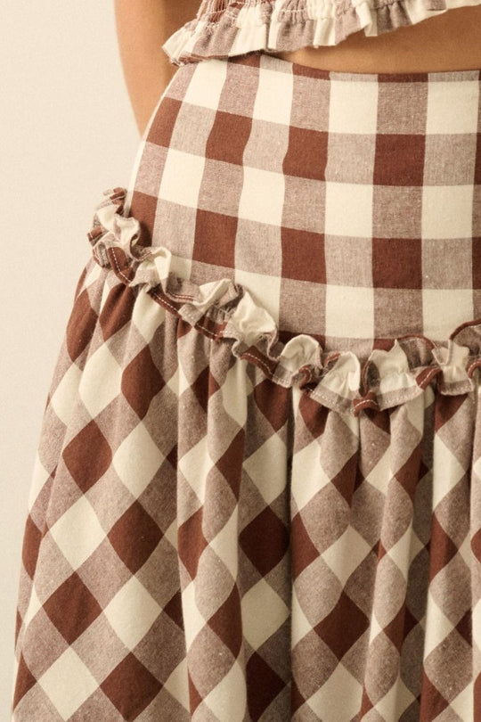 Shay Gingham Skirt - Beloved Boutique 