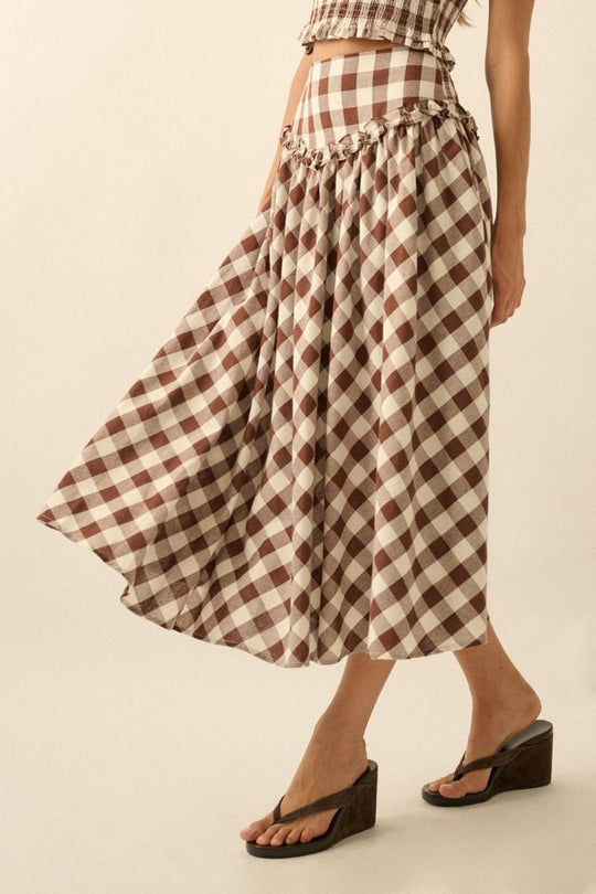 Shay Gingham Skirt - Beloved Boutique 