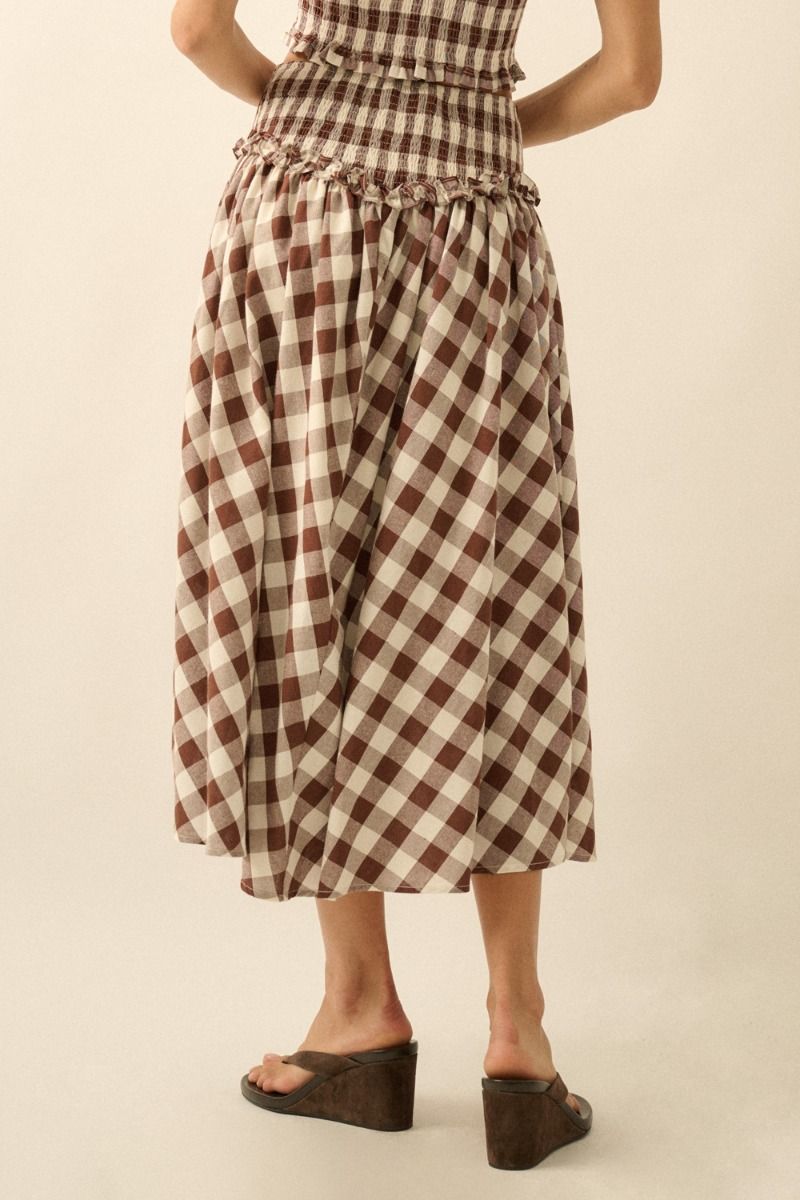 Shay Gingham Skirt - Beloved Boutique 
