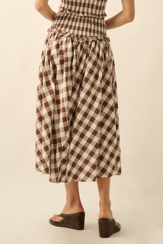 Shay Gingham Skirt - Beloved Boutique 