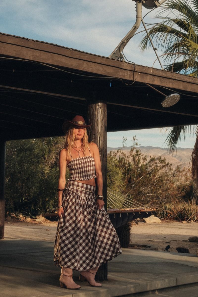 Shay Gingham Skirt - Beloved Boutique 