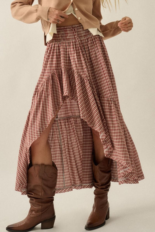 Wyatt Plaid Maxi Skirt