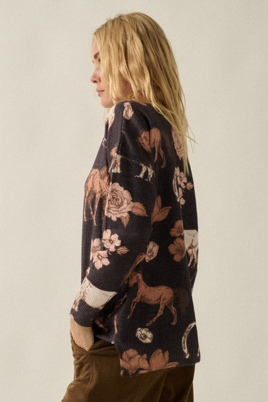 Western Rose Knit Top
