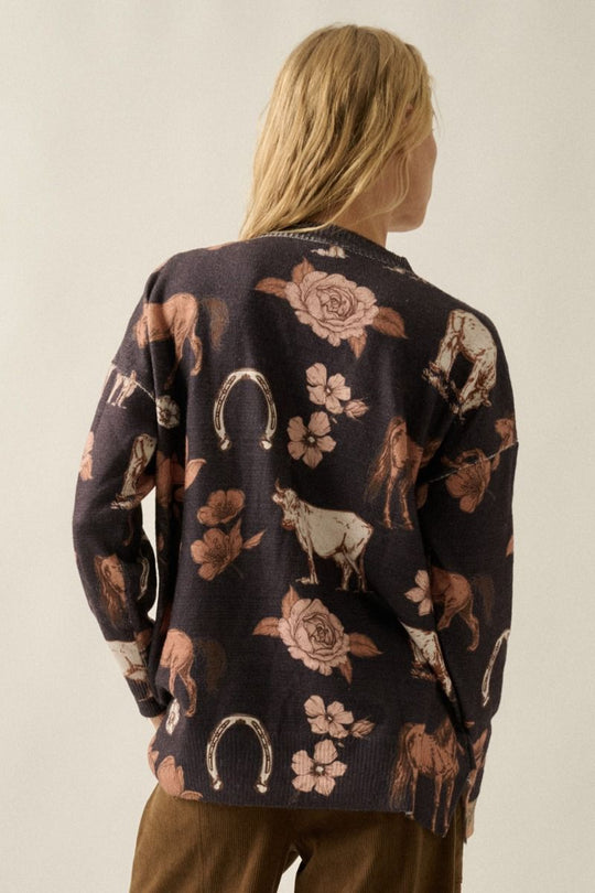 Western Rose Knit Top