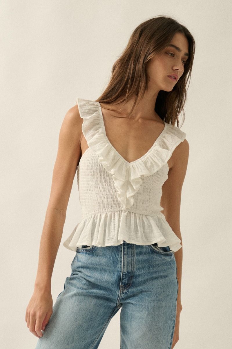 Nanomi Woven Top - Beloved Boutique 