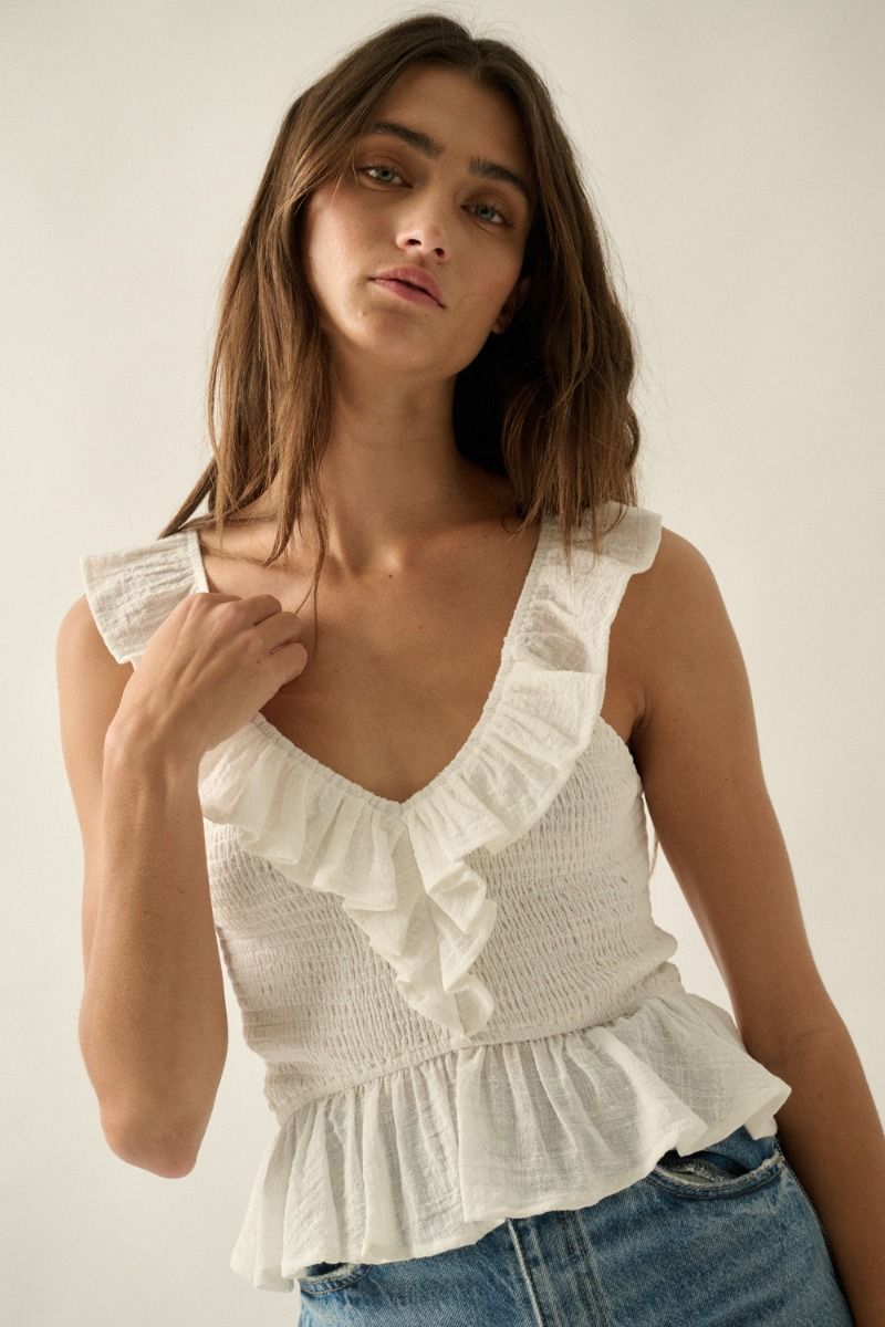 Nanomi Woven Top - Beloved Boutique 