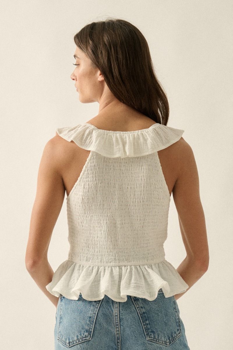 Nanomi Woven Top - Beloved Boutique 