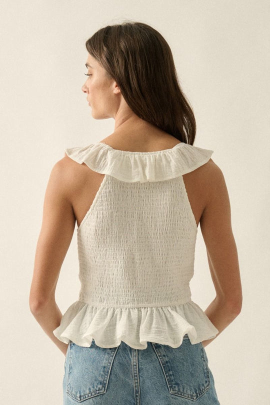 Nanomi Woven Top - Beloved Boutique 