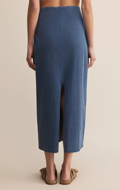 Gail Jersey Denim Midi Skirt - Beloved Boutique