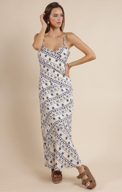 Great Springs Printed Maxi Slip Dress - Beloved Boutique