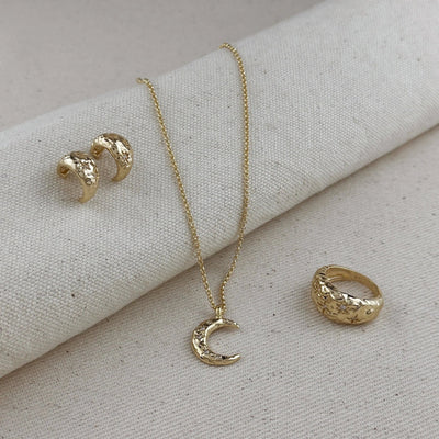 Hammered Crescent Moon Earrings - Beloved Boutique