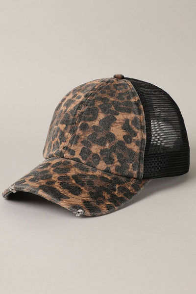 Leopard Mesh Baseball Cap - Beloved Boutique