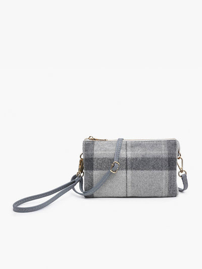 M013 - PLD Riley Plaid 3 Compartment Crossbody/Wristlet - Beloved Boutique