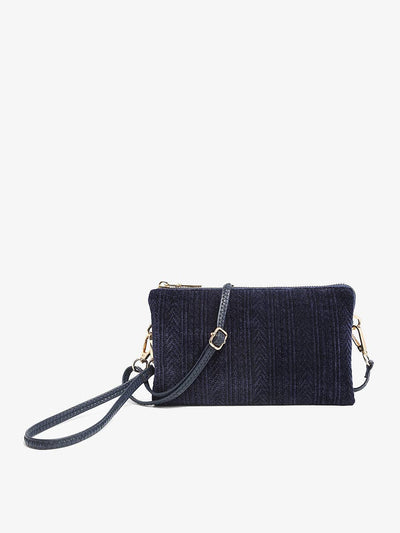 M013CHVKN Riley Chevron Knit 3 Compartment Crossbody/Wristlet - Beloved Boutique