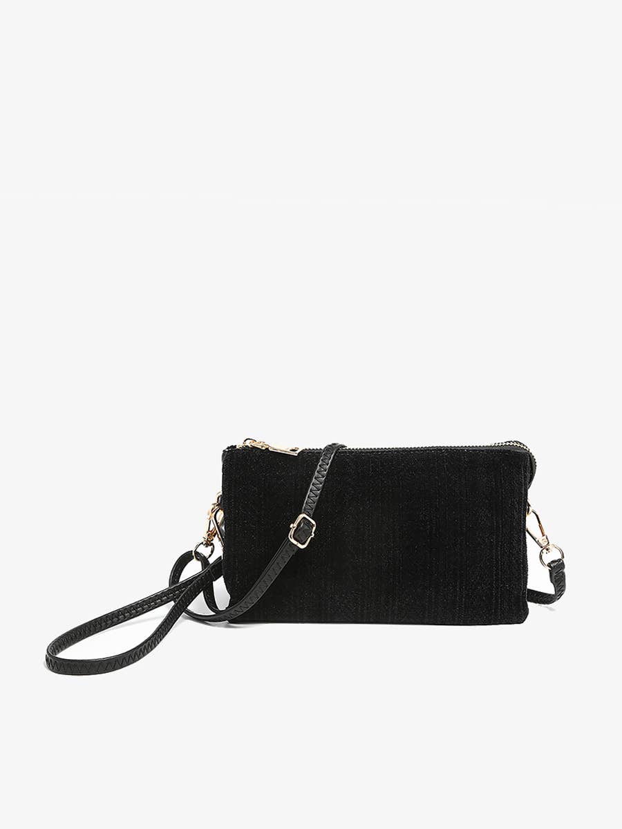 M013CHVKN Riley Chevron Knit 3 Compartment Crossbody/Wristlet - Beloved Boutique