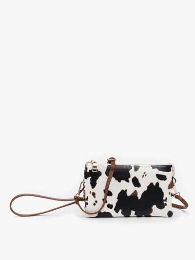 M013COW Riley Cow 3 Compartment Crossbody/Wristlet - Beloved Boutique