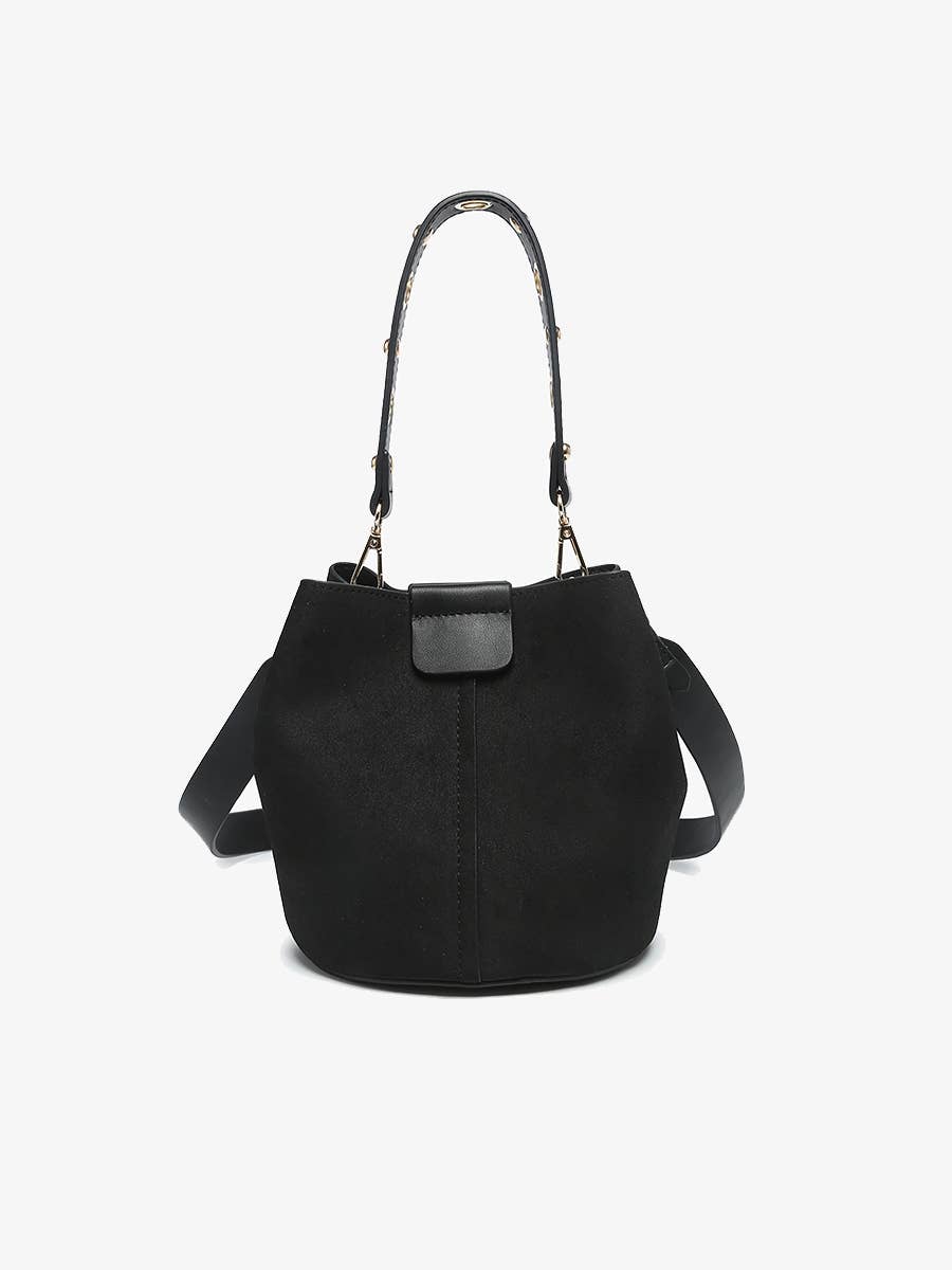 M2528SDE Farrah Suede Bucket Bag w/ Top Handle & Inner Bag - Beloved Boutique