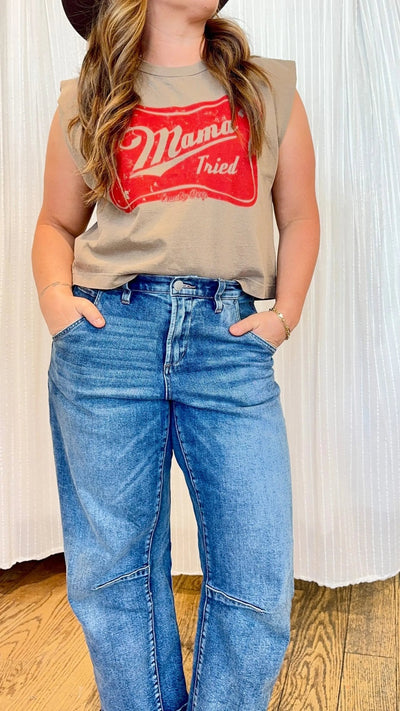 Mama Tried Boxy Muscle Top - Beloved Boutique