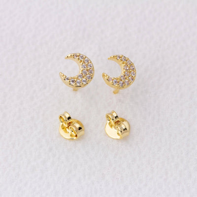 Mini Crescent Moon Stackable Earrings - Beloved Boutique