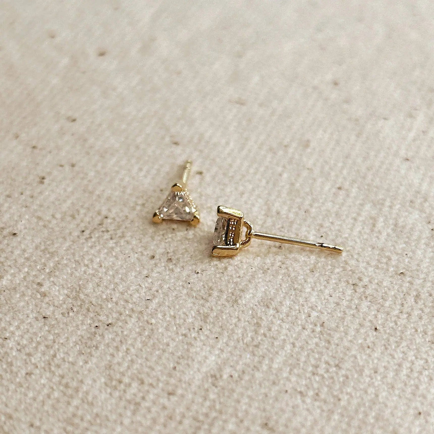 Mini CZ Triangle Stud - Beloved Boutique