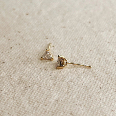 Mini CZ Triangle Stud - Beloved Boutique