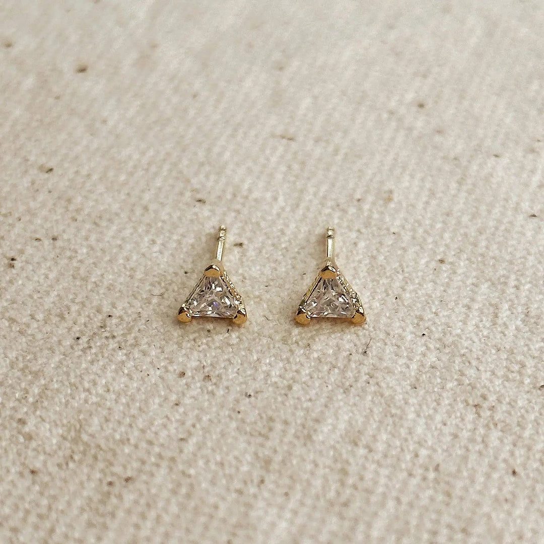 Mini CZ Triangle Stud - Beloved Boutique