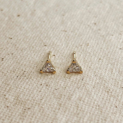Mini CZ Triangle Stud - Beloved Boutique