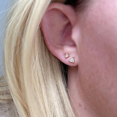 Mini CZ Triangle Stud - Beloved Boutique