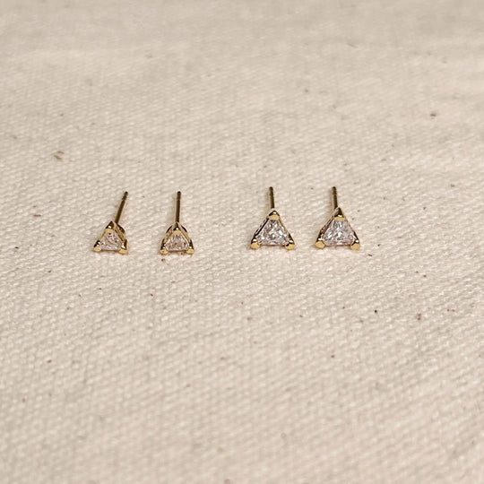 Mini CZ Triangle Stud - Beloved Boutique