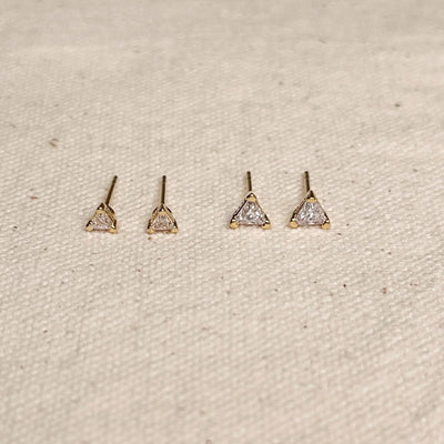 Mini CZ Triangle Stud - Beloved Boutique