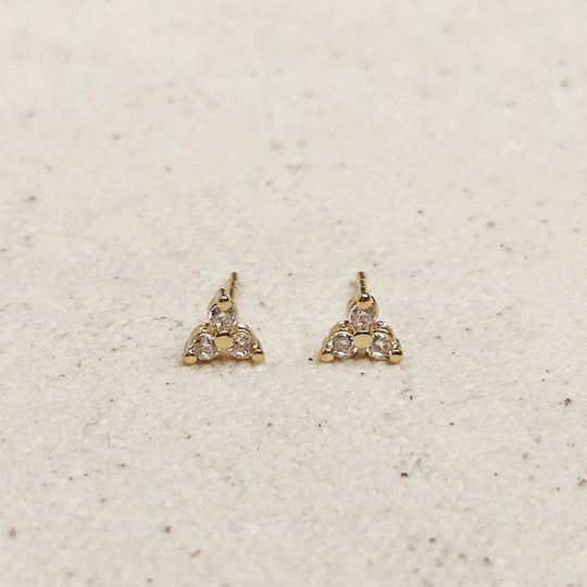 Mini Flower CZ Stud Earrings - Beloved Boutique