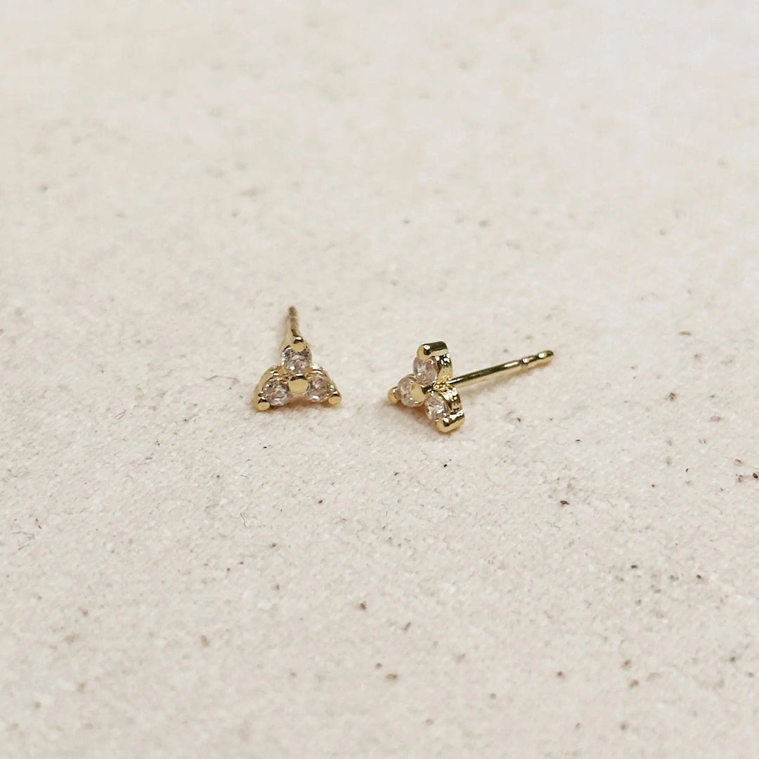 Mini Flower CZ Stud Earrings - Beloved Boutique