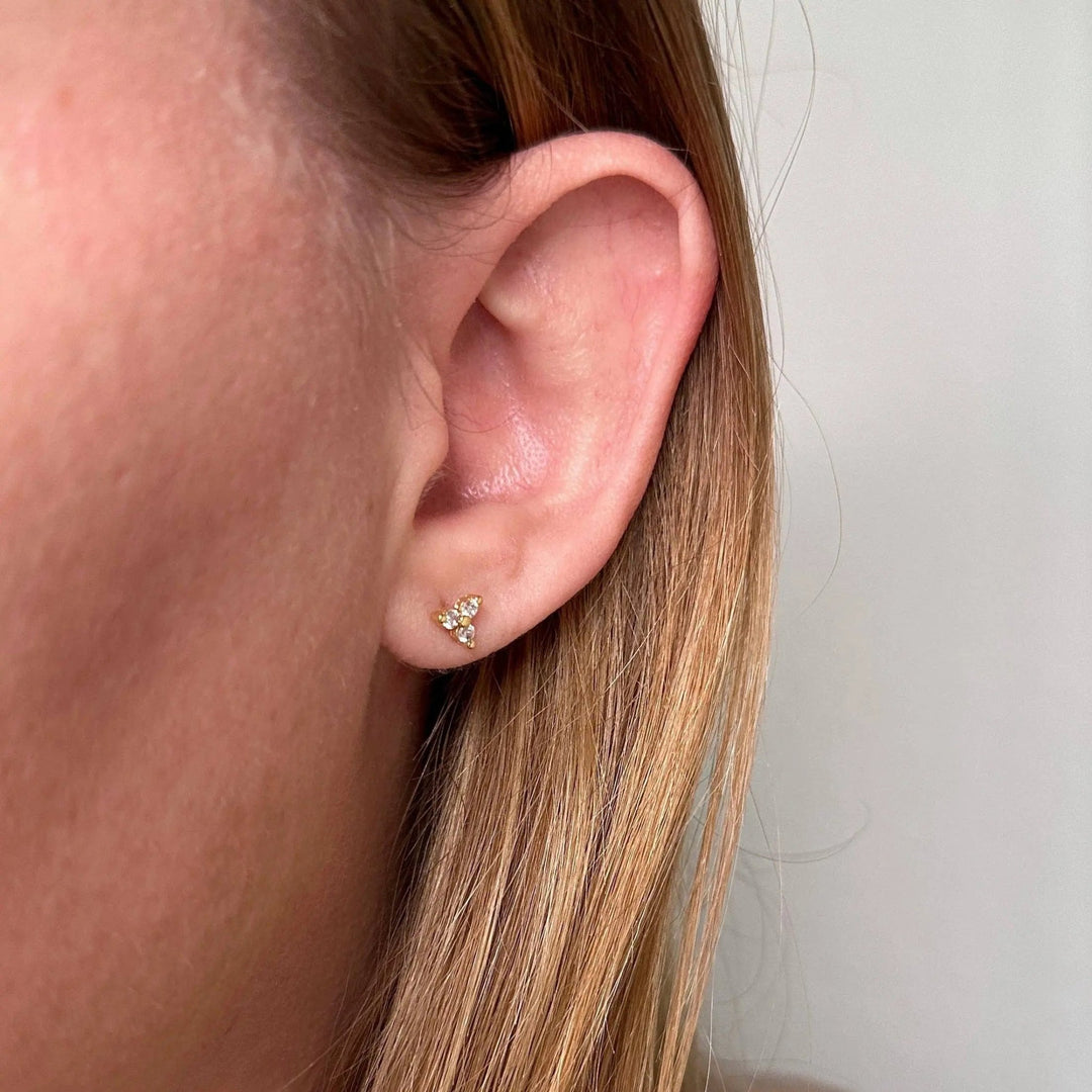 Mini Flower CZ Stud Earrings - Beloved Boutique
