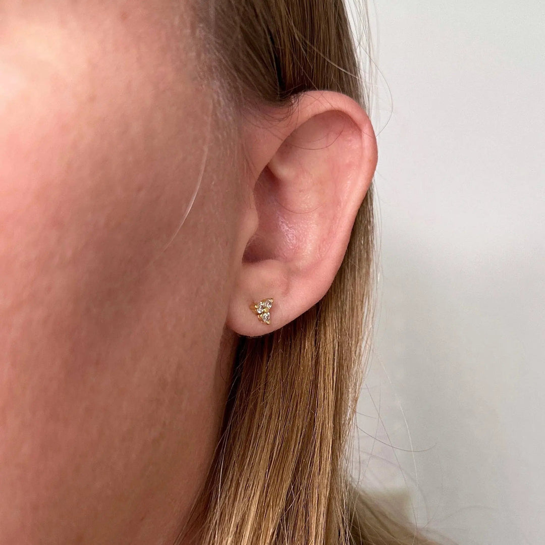 Mini Flower CZ Stud Earrings - Beloved Boutique
