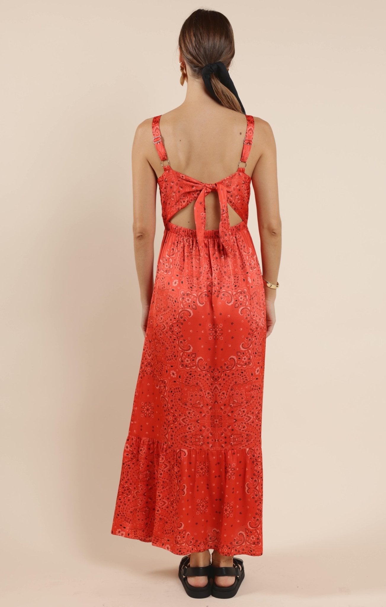 Music Fest Bandana Satin Maxi Dress - Beloved Boutique