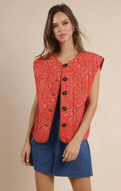 Music Fest Cotton Bandana Quilt Vest - Beloved Boutique