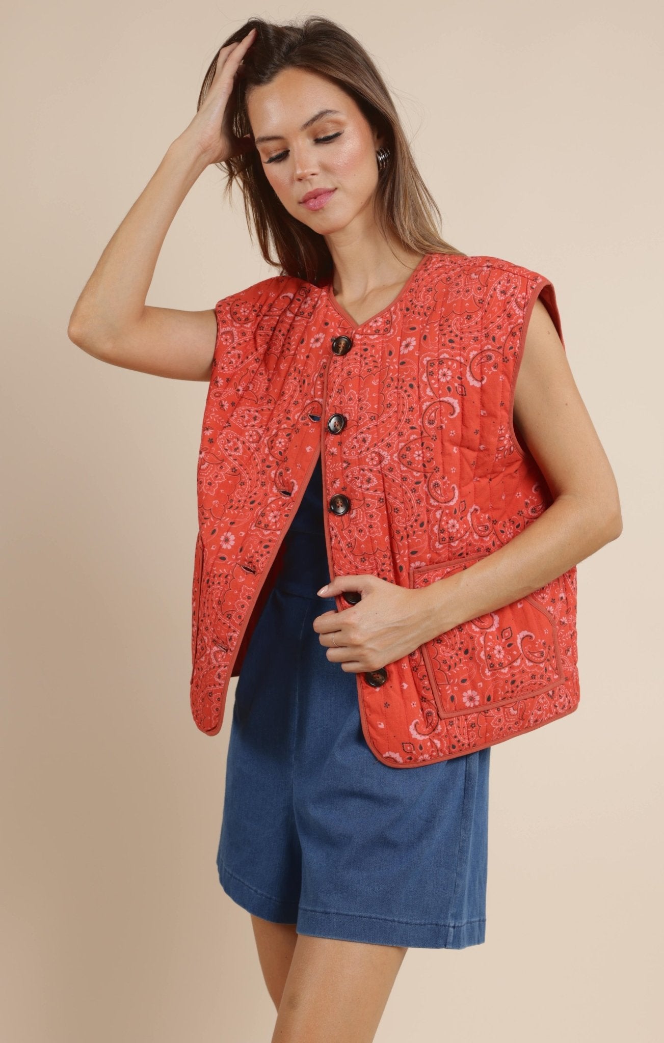 Music Fest Cotton Bandana Quilt Vest - Beloved Boutique