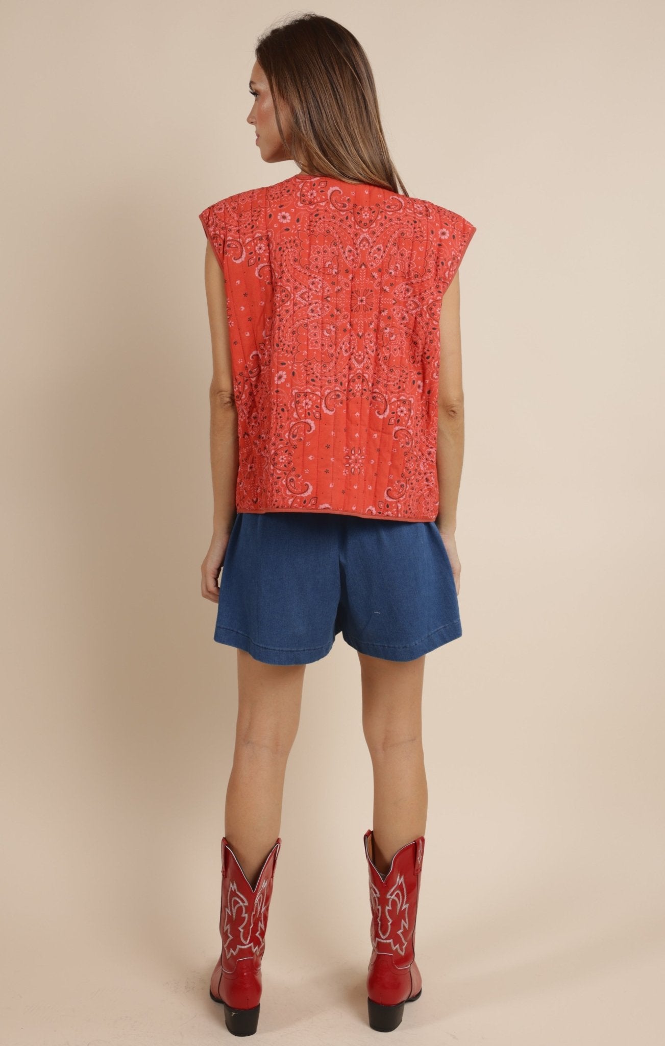 Music Fest Cotton Bandana Quilt Vest - Beloved Boutique