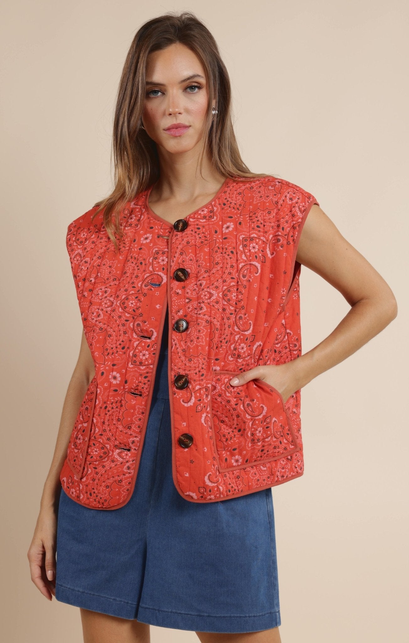 Music Fest Cotton Bandana Quilt Vest - Beloved Boutique
