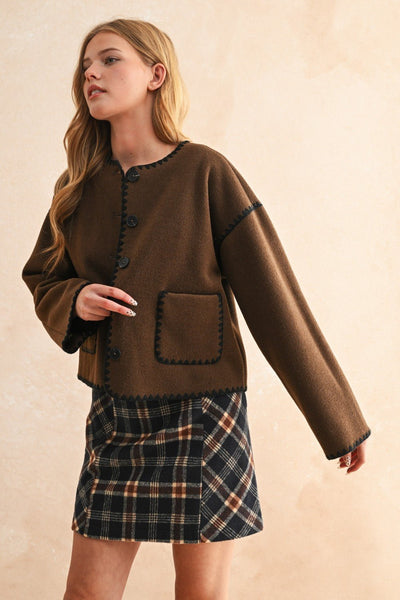 Nova Stitched Jacket - Beloved Boutique