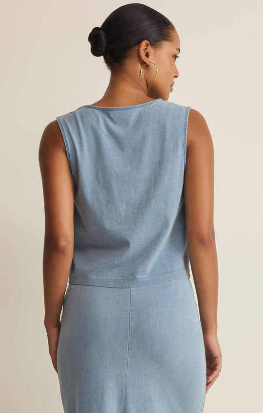 Noelle Jersey Denim Top