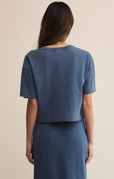On The Go Jersey Denim Tee - Beloved Boutique