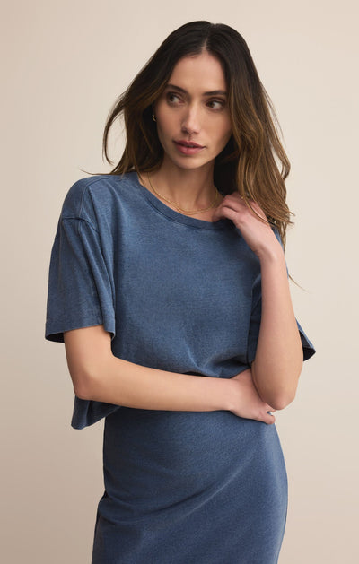 On The Go Jersey Denim Tee - Beloved Boutique