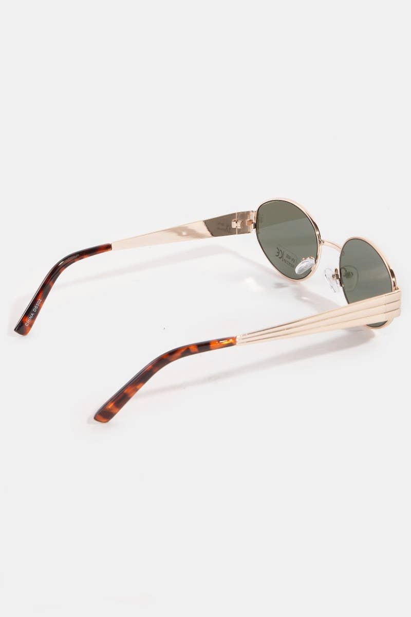 Oval Lens Metallic Frame Sunglasses Set - Beloved Boutique