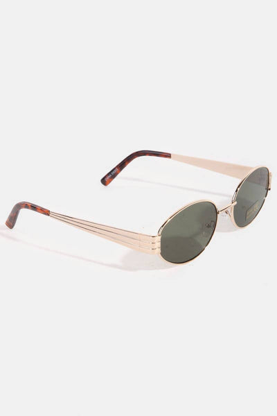 Oval Lens Metallic Frame Sunglasses Set - Beloved Boutique