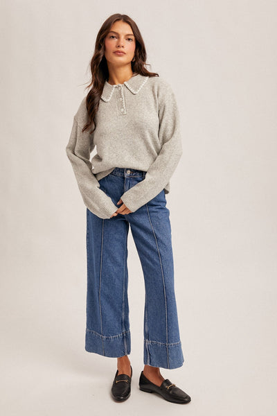 Penelope Polo Sweater - Beloved Boutique